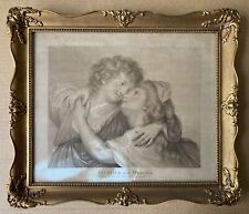 Kupferstich 2 Personen F. Bartolozzi im Prunkrahmen 19. Jahrhundert