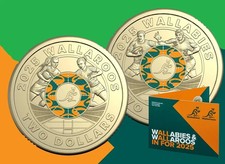 **NEW**AUSTRALIA_2 x 2 Dollars 2025_Rugby_Wallaroos & Wallabies_im Folder_unc