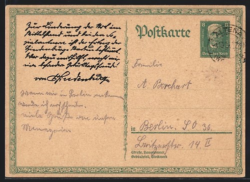 Postkarte mit paul von - mit,