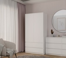 Kleiderschrank weiß matt - weiß,