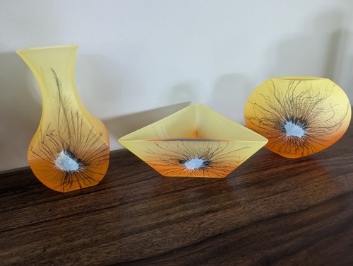 Teiliges kunstglas set vase - kunstglas,