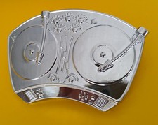 Gürtelschnalle Buckle  DJ Plattenteller Turntable Plattenspieler