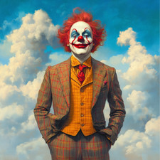Transparent 18x18 clown in