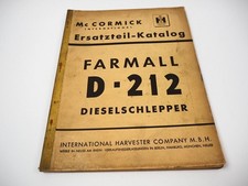 Mc Cormick Farmall D-212 Schlepper Ersatzteilkatalog Ersatzteilliste 1957