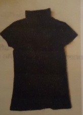 36 (38)  S 170 Rolli Kurzarm Pulli Pullover Kragen Shirt schwarz