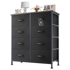 Kommode mit 8 Stoff Schubladen Aufbewahrungsschrank mit Griffen, Metallgestell