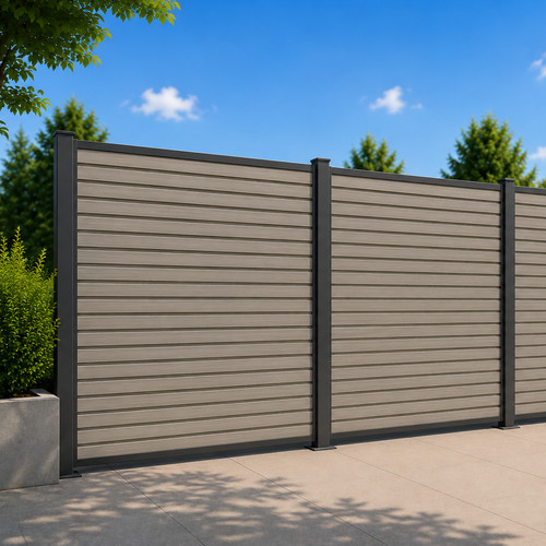 Wpc sichtschutzzaun taupe grau - sichtschutzzaun,