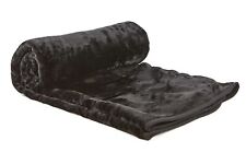 Groß Doppelt Schwarz Weich Fell Nerz Decke Sofa/Bett Überwurf Decke 150x200cm