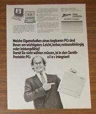 Vintage 1988 ZENITH DATA SYSTEMS SupersPORT 286 TurbosPORT 386 Print Ad German