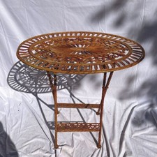 Casa Padrino Jugendstil Gartentisch Rost 70 x 54 x H. 74 cm - Garten Esstisch