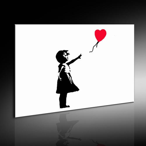 Banksy graffiti art - art, ballon