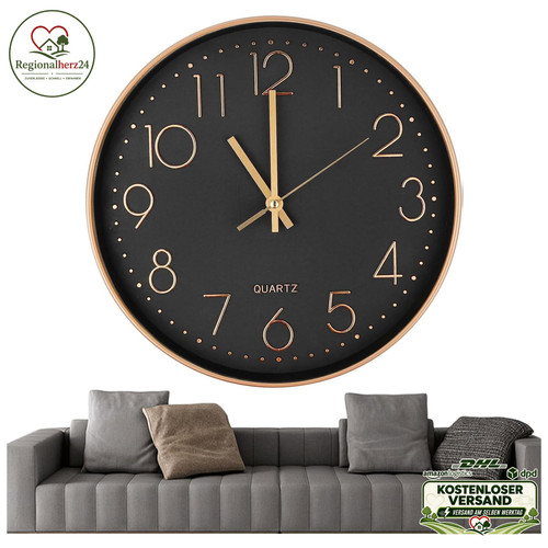 Wanduhr rund 30cm lautlos - rund,