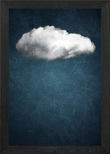 Blaue Wolkenstimmung gerahmtes