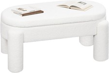 Teddyfleece gepolsterte Sitzbank mit Stauraum, 114x47x53 cm, Tagesbett für 95whi