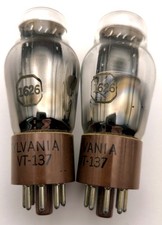 1626 - VT-137 Sylvania - Paar Radioröhre - Matched tube - Coppia valvole Darling