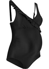 Umstandsbadeanzug Gr. 48 Schwarz Damen Bademode Schwimmanzug Einteiler Neu