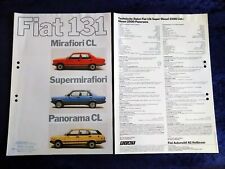 FIAT 131 Prospekt 04.1981 Panorama CL Supermirafiori Mirafiori gelocht + Beilage