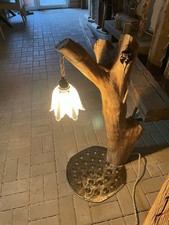 Holzlampe Eiche Mit Stecker Wählbar Mit Schirm E27 Mit Kabel und Stecker UNIKAT