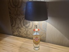 LED-Tischlampe aus einer echten  Havana Club  Rum Flasche Lampe Kunstleder Braun