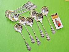 12 Suppentassen- Tassen- Löffel Hildesheimer Rose 100g Versilberung #B2R102