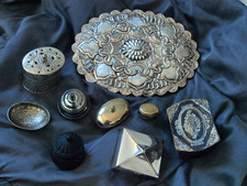 SAMMLUNG MESSING VERSILBERT SPIEGEL SCHMUCKSCHATULLE SCHMUCKDOSE VINTAGE