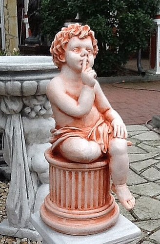 Gartenfigur engel bitte - gartenfigur,, ganz