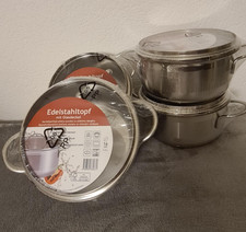 Edelstahltopf mit Glasdeckel