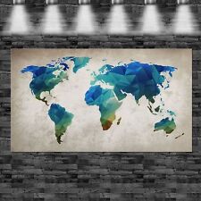 XXL Weltkarte abstrakt blau