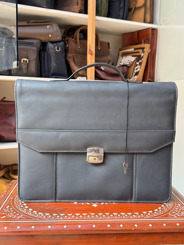 Men black office leather - office,