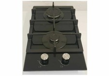 Hirogas Gaskochfeld 2 Brenner Glaskeramik Schwarz Einbau 30cm Erdgas LPG NEU