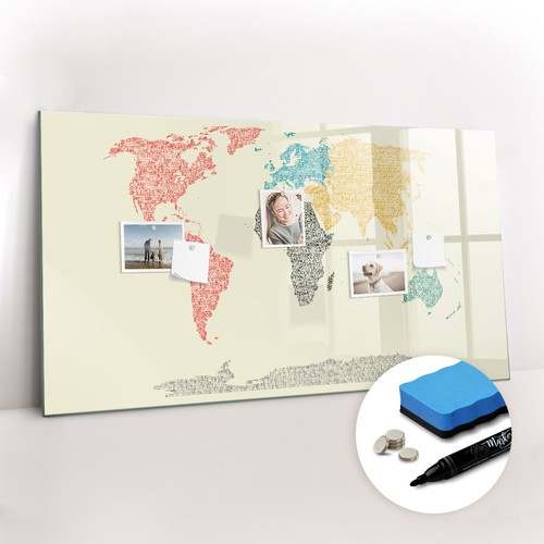 Memoboard glas mit magneten - glas,