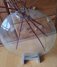 Designer Vase Glas, rund, flach, ca. 35 cm