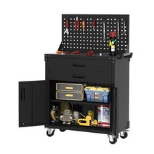 Werkstattwagen Rollwagen Werkzeugwagen Werkzeugkiste 2 Schubladen Lochwand haken