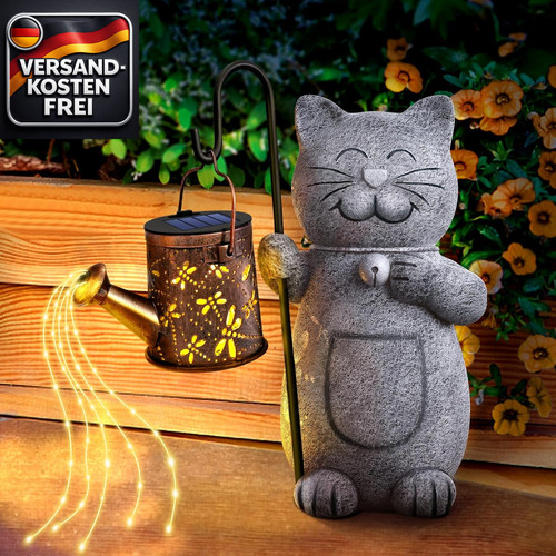 Gartenfigur katze mit - katze,