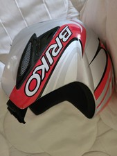 Abfahrtsski-Snowboard-Helm BRIKO unisex Größe M, Farbe Silber-Rot