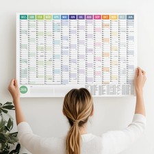 heaven+paper® A2 Wandplaner gerollt 2026 Rainbow Querformat