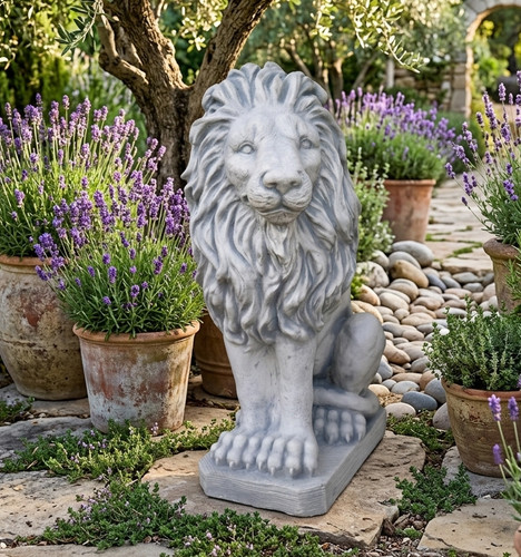 Steinfigur löwe 55 cm - steinfigur,