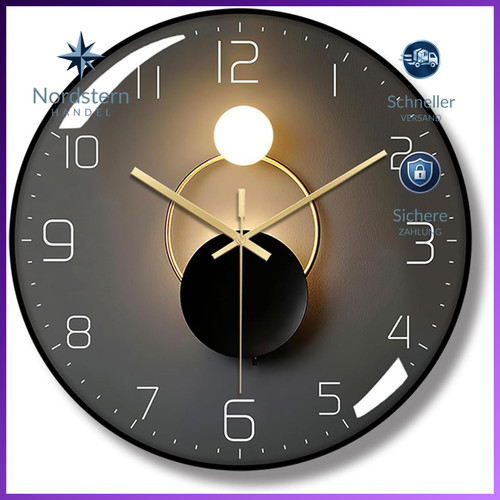 Wanduhr art deco metall - wanduhr, art-deco,