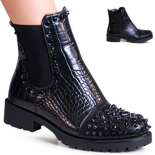 Damen plateau stiefeletten - plateau,
