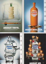 4 VERSCHIEDENE ABSOLUT  VODKA