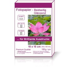 100 Blatt 10x15cm 160g/m² Fotopapier beidseitig hochglänzend Photopapier glossy
