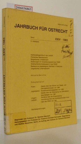 Jahrbuch für ostrecht - für, band