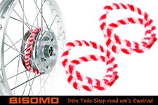 Nabenputzringe 2x 56cm Rot Weiß Moped Simson S50 KR51 E-Bike Fahrrad Putzringe