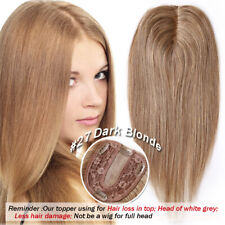 Echthaar Remy Toupet Clip In Damen Topper Toupee Haarteile Extensions Perücke DE