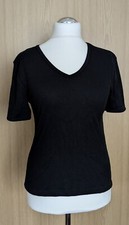 schwarzes gepflegtes DDR-Kurzarmshirt Nicki Gr. 42 M Baumwolle VEB OTB Wittstock