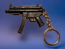 Schlüsselanhänger: " Maschinenpistole in Miniaturformat". Schwarz, Neu!