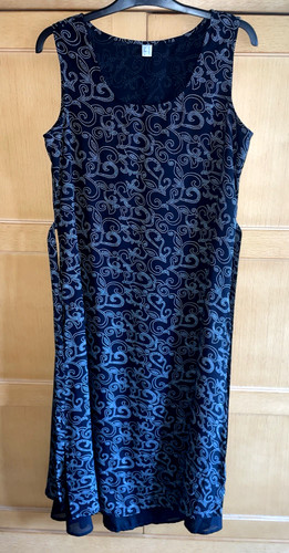 Maxikleid schwarz weiss l - maxikleid,