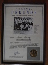 Gedenk Urkunde Fußball