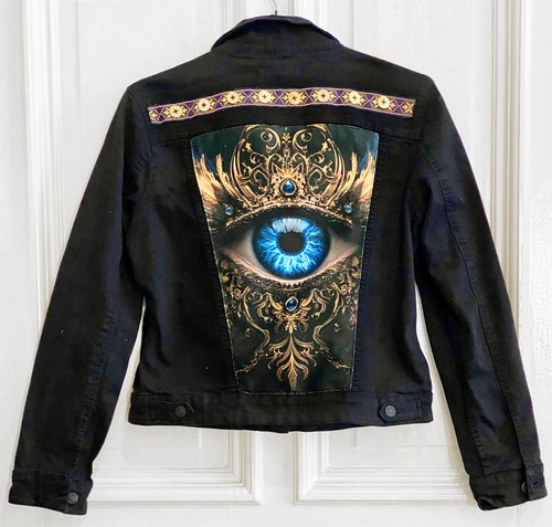 Jeansjacke upcycling unikat - jeansjacke,