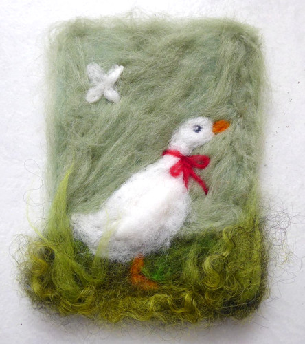Wollbild gans bauernhof - gans,